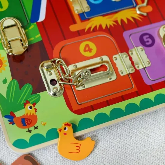 TOOKY TOY Aktivity Board so zámkami Farma