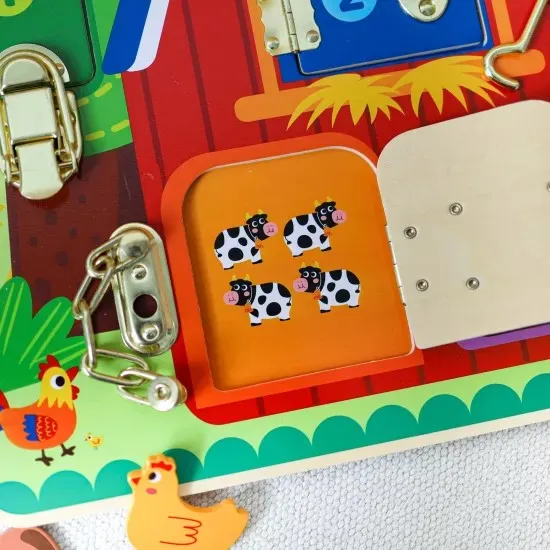TOOKY TOY Aktivity Board so zámkami Farma