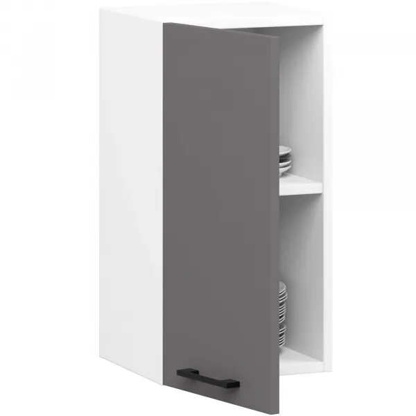 Ak furniture Závěsná kuchyňská skříňka OLIVIE 30x58 cm matná bílá/matná grafitově šedá