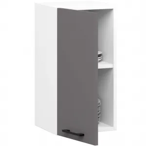 Ak furniture Závěsná kuchyňská skříňka OLIVIE 30x58 cm matná bílá/matná grafitově šedá