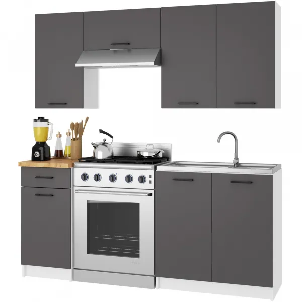 Ak furniture Závěsná kuchyňská skříňka OLIVIE 30x58 cm matná bílá/matná grafitově šedá