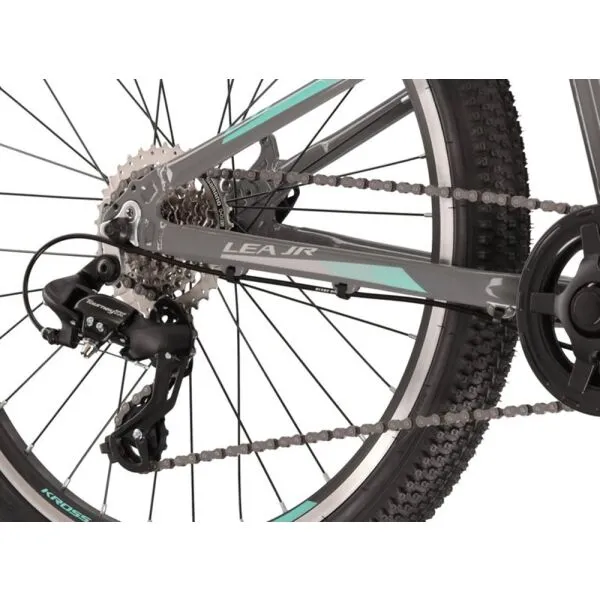 Kross LEA JR 2.0 24" - model 2022 šedá/tyrkysová - 12" (125-145 cm)