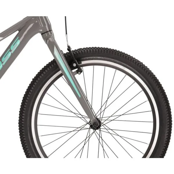 Kross LEA JR 2.0 24" - model 2022 šedá/tyrkysová - 12" (125-145 cm)
