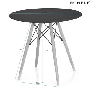 HOMEDE Jedálenský stôl Tebe I čierny, veľkosť o80x80