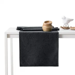 Sada obrusu a behúňa na stôl AmeliaHome GAIA tmavosivý, veľkosť 115x200+35x200