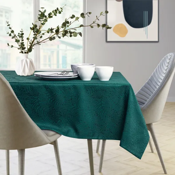 Běhoun na stůl AmeliaHome Gaia láhvově zelený, veľkosť 30x80