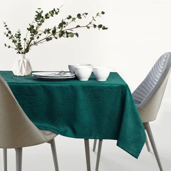 Obrus AmeliaHome GAIA tmavozelený, veľkosť 155x155