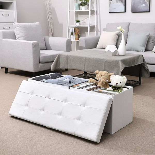 SONGMICS Skladací úložný box 120 l biely