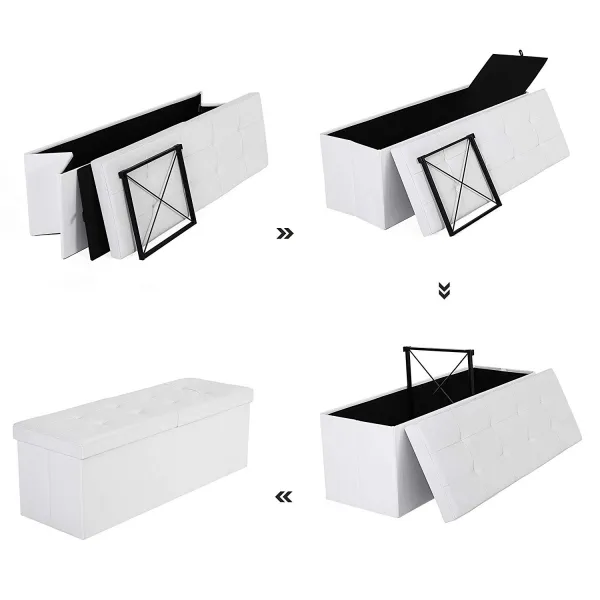SONGMICS Skladací úložný box 120 l biely