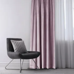 Záves AmeliaHome Velvet s priechodkami 140x270 cm ružový, veľkosť 140x270