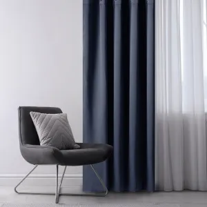 Záves AmeliaHome Blackout s priechodkami 140x175 cm tmavomodrý, veľkosť 140x175