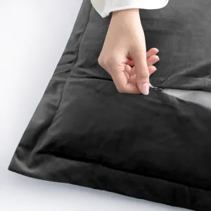 Obliečky na vankúše AmeliaHome Velvet Side Si grafitové, veľkosť 50x70