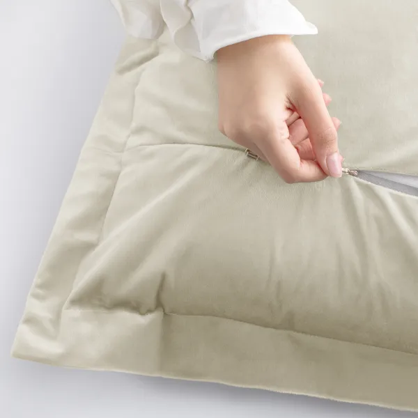 Obliečky na vankúše AmeliaHome Velvet Side Si krémové, veľkosť 50x70