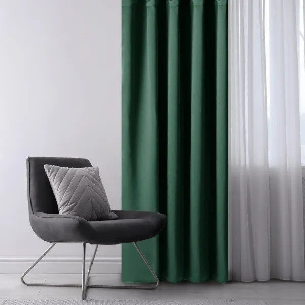 Záves AmeliaHome Blackout s priechodkami 140x245 cm tmavozelený, veľkosť 140x245