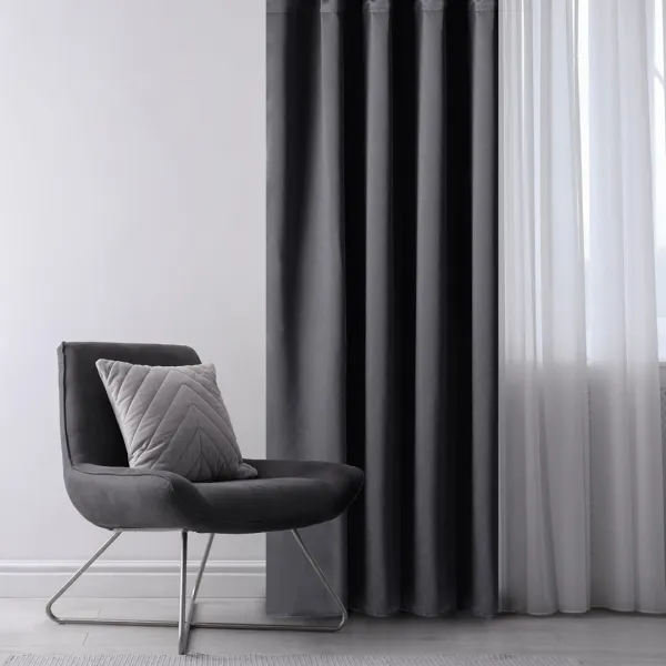 Záves AmeliaHome Blackout s priechodkami 140x175 cm grafitový, veľkosť 140x175