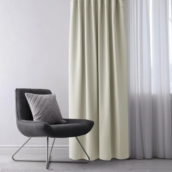 Záves AmeliaHome Blackout s multifunkčnou páskou 140x245 cm krémový, veľkosť 140x245