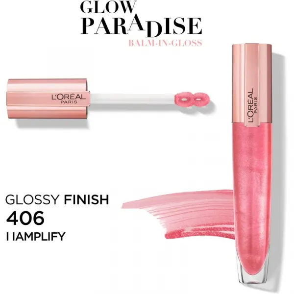L’Oréal Paris Glow Paradise Balm in Gloss lesk na pery s kyselinou hyalurónovou odtieň 406 I Amplify 7 ml