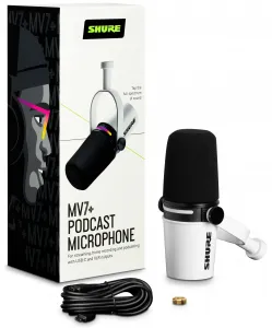 Shure MV7+ -W USB mikrofón