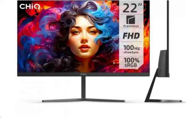 CHiQ 22" UltraSlim monitor 22F650 FHD, 100 Hz, Frameless, černý