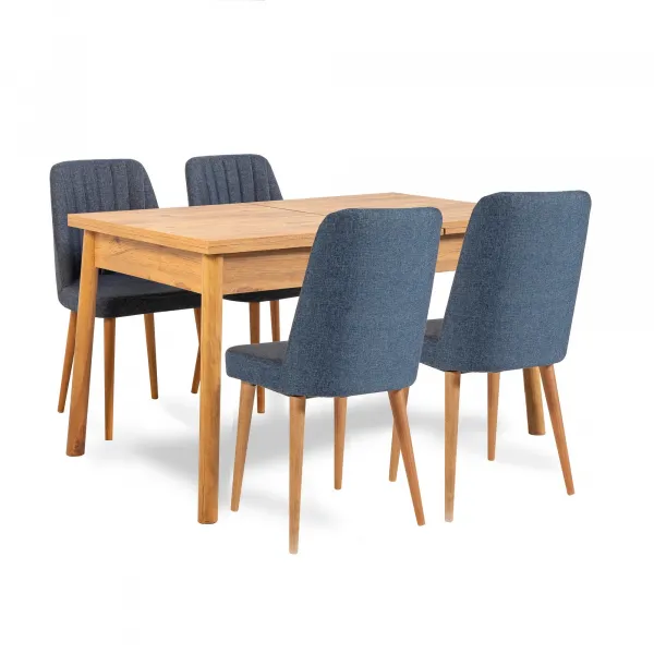 Kalune Design Jedálenský set Santiago dub/tmavomodrý