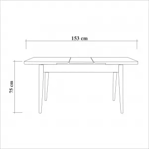 Kalune Design Jedálenský set Santiago dub/tmavomodrý