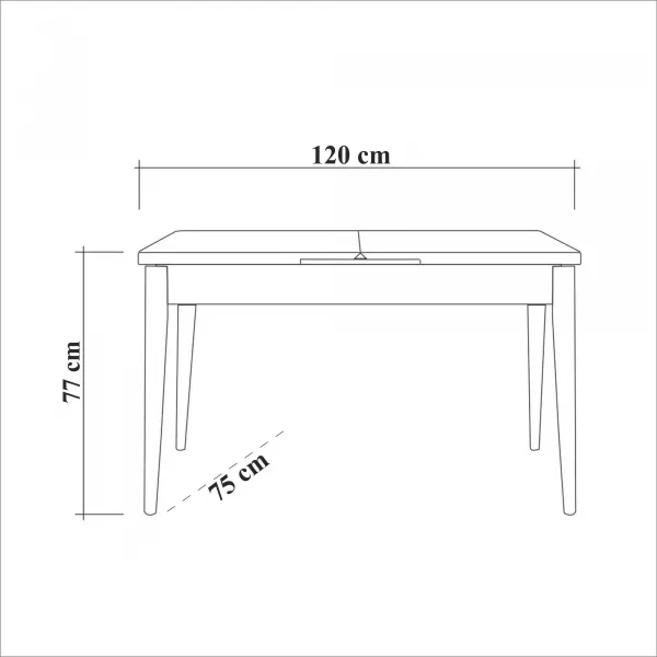 Kalune Design Jedálenský set Santiago dub/tmavomodrý