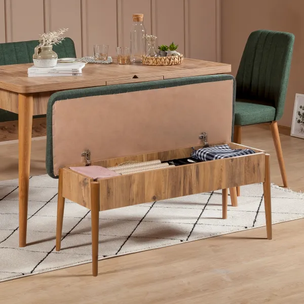 Kalune Design Jedálenský set Vina 4D borovica atlantská/tmavozelený