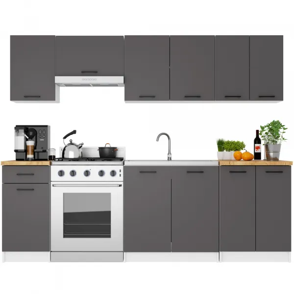 Ak furniture Závesná kuchynská skrinka OLIVIE 60x58 cm 01 matná biela/matná grafitovo sivá