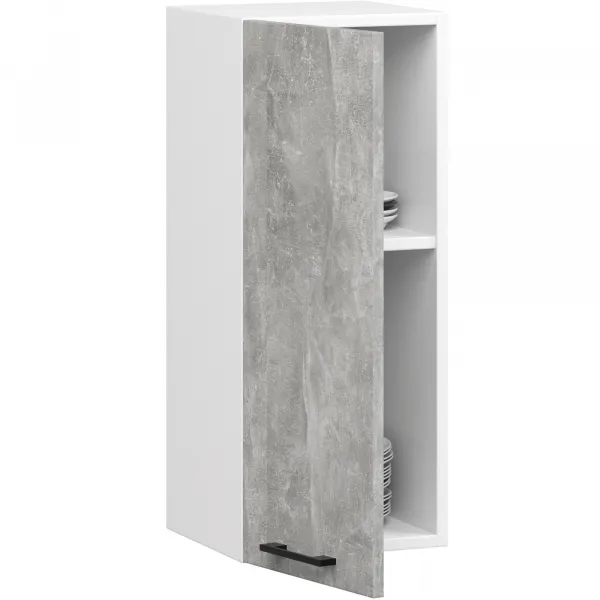 Ak furniture Závěsná kuchyňská skříňka OLIVIE 30x72 cm matná bílá/beton