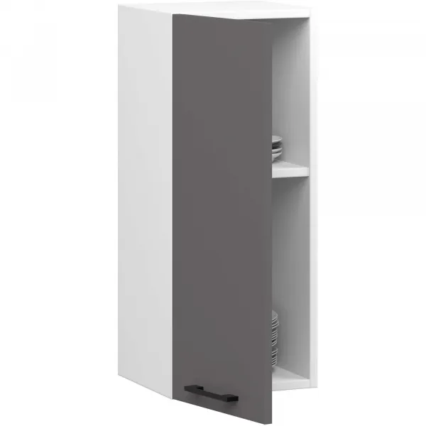 Ak furniture Závěsná kuchyňská skříňka OLIVIE 30x72 cm matná bílá/matná grafitově šedá