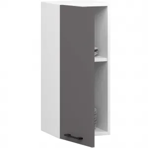Ak furniture Závěsná kuchyňská skříňka OLIVIE 30x72 cm matná bílá/matná grafitově šedá