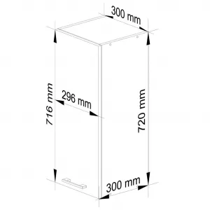 Ak furniture Závěsná kuchyňská skříňka OLIVIE 30x72 cm matná bílá/matná grafitově šedá