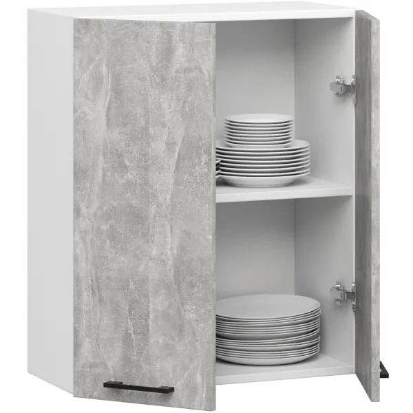 Ak furniture Závesná kuchynská skrinka OLIVIE 60x72 cm matná biela/betón