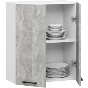 Ak furniture Závesná kuchynská skrinka OLIVIE 60x72 cm matná biela/betón