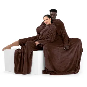 Deka s rukávmi DecoKing Lazy hnedá, veľkosť 170x200
