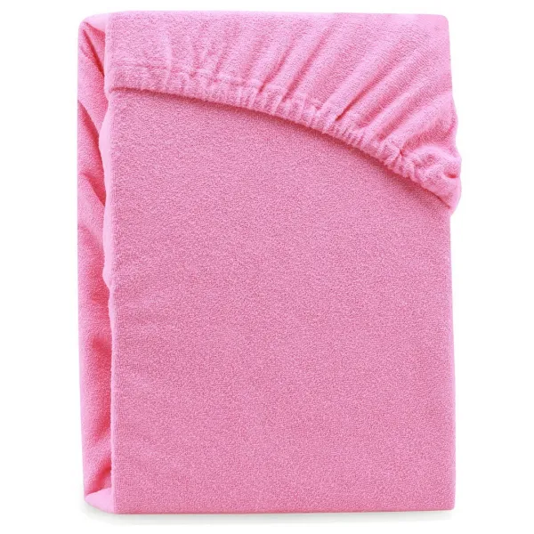 Froté plachta s gumou AmeliaHome Ruby ružová, veľkosť 100-120x200+30