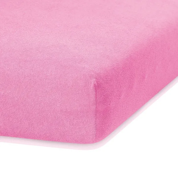 Froté plachta s gumou AmeliaHome Ruby ružová, veľkosť 100-120x200+30