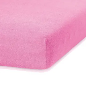 Froté plachta s gumou AmeliaHome Ruby ružová, veľkosť 100-120x200+30