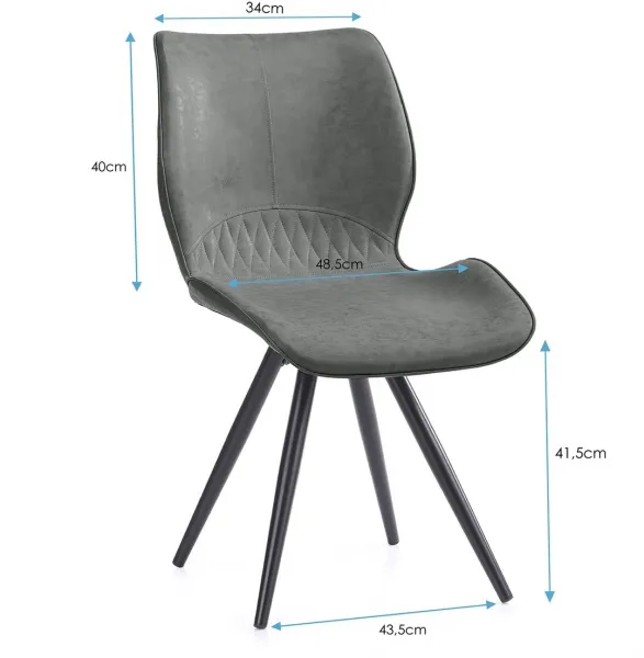 HOMEDE Jedálenská stolička Horsal sivá, veľkosť 48,5x69,5x82