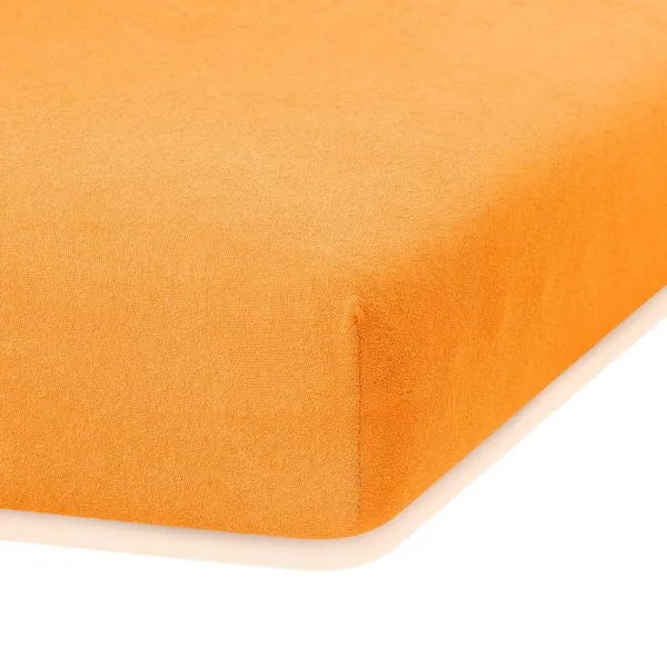 Froté prestieradlo s gumou AmeliaHome Ruby oranžové, veľkosť 120-140x200+30