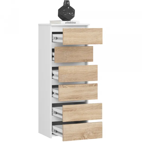 Ak furniture Komoda CL6 40 cm bílá/dub sonoma