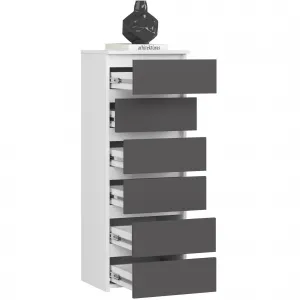 Ak furniture Komoda CL6 40 m bílá/grafitově šedá