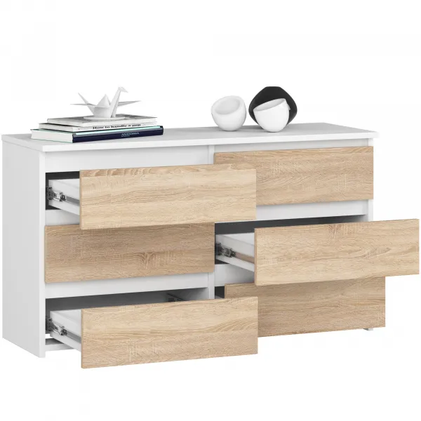 Ak furniture Komoda CL6 100 cm bílá/dub sonoma