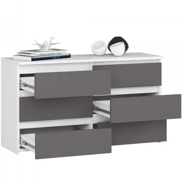 Ak furniture Komoda CL6 100 cm bílá/grafitově šedá