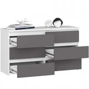 Ak furniture Komoda CL6 100 cm bílá/grafitově šedá