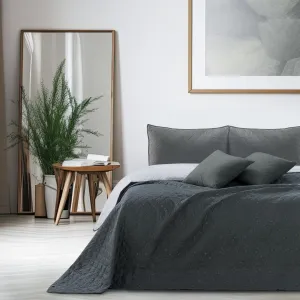Obojstranný prehoz z mikrovlákna DecoKing Brigha bielo-sivý, veľkosť 170x270