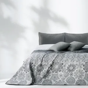Obojstranný prehoz z mikrovlákna DecoKing Brigha bielo-sivý, veľkosť 170x270