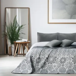 Obojstranný prehoz z mikrovlákna DecoKing Brigha bielo-sivý, veľkosť 170x270