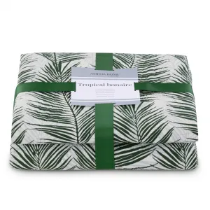 AmeliaHome Obojstranný prehoz Tropical 170x210 cm zelený, veľkosť 170x210