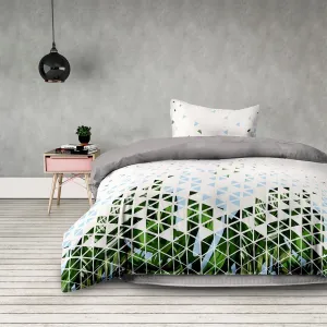 Posteľná bielizeň z mikrovlákna AmeliaHome Basic Tropical bielo-zelená, veľkosť 155x220*2+80x80*2